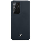 Mercedes-Benz silikoninis dėklas Galaxy S21 Ultra – mėlynas -- Samsung Galaxy S21 Ultra