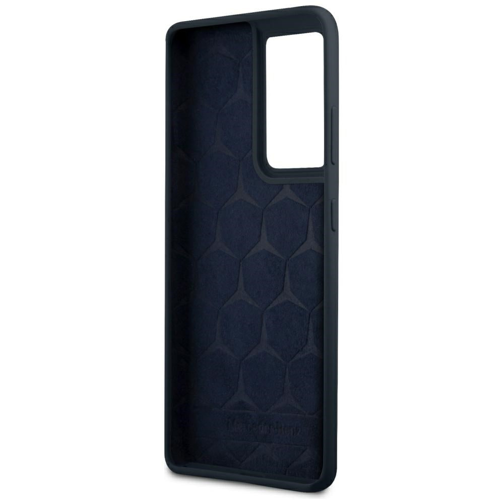 Mercedes-Benz silikoninis dėklas Galaxy S21 Ultra – mėlynas -- Samsung Galaxy S21 Ultra