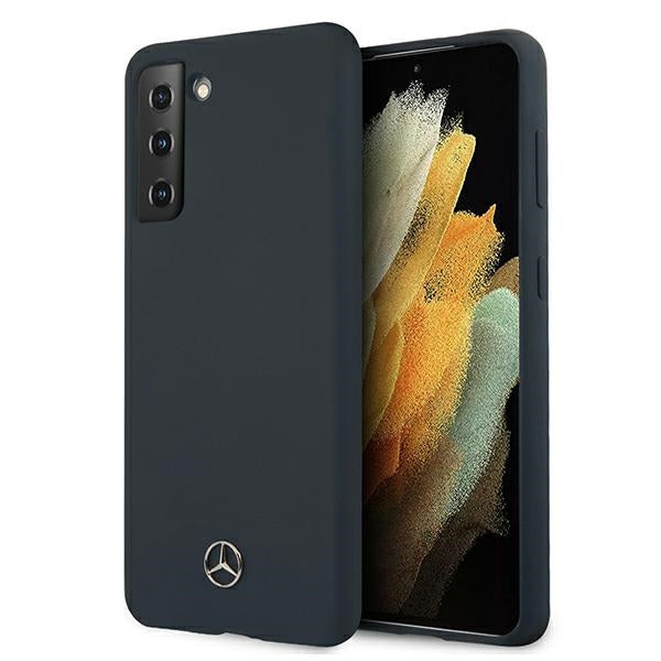 Mercedes-Benz silikoninis dėklas Galaxy S21+ – mėlynas -- Samsung Galaxy S21+