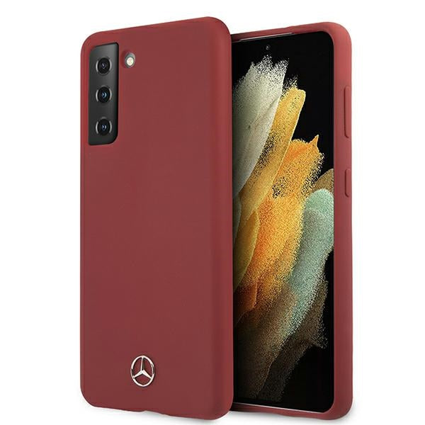 Mercedes silikoninis dėklas Galaxy S21+ – raudonas -- Samsung Galaxy S21+