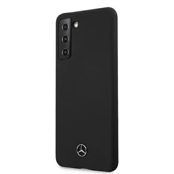 Mercedes-Benz silikoninis dėklas Samsung Galaxy S21 – juodas -- Samsung Galaxy S21