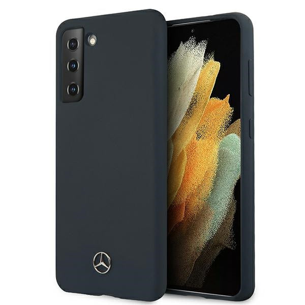 Mercedes-Benz silikoninis dėklas Galaxy S21 – mėlynas -- Samsung Galaxy S21