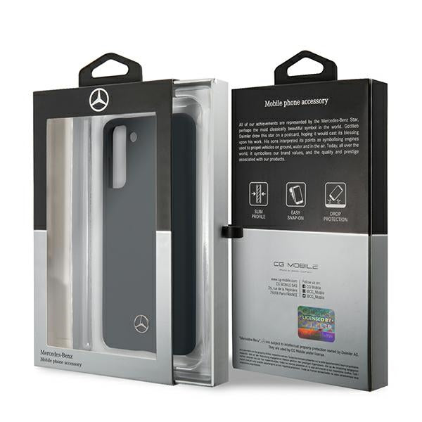 Mercedes-Benz silikoninis dėklas Galaxy S21 – mėlynas -- Samsung Galaxy S21