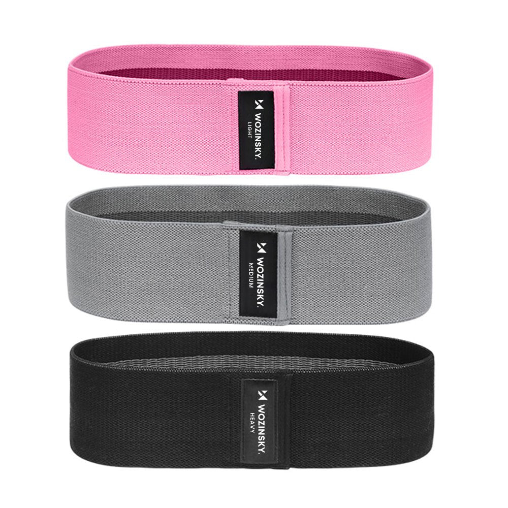 Wozinsky audinės pratimų juostos - 3 pasipriešinimo juostų rinkinys pratimams, jogai, fitnesiui, CrossFit (WFB-01) --...