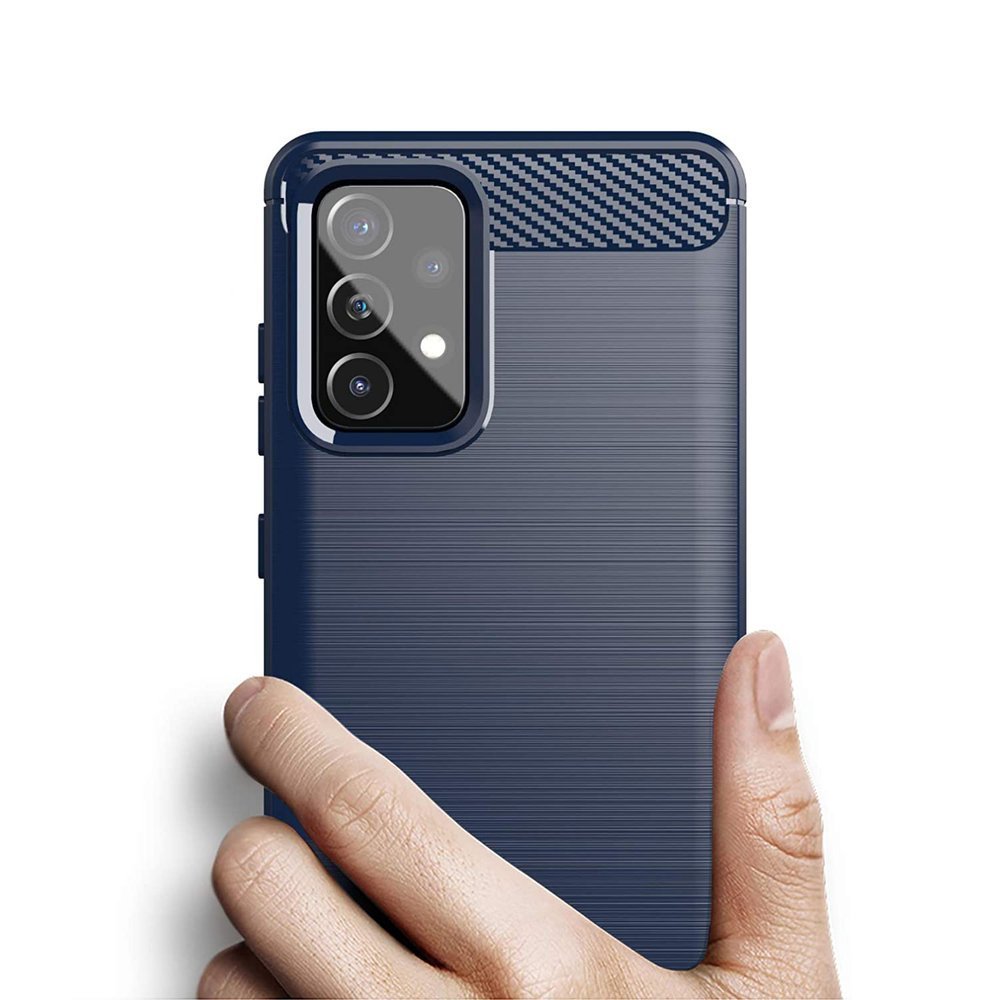 Carbon Case TPU dėklas Samsung Galaxy A72 4G – mėlynas -- Samsung Galaxy A72
