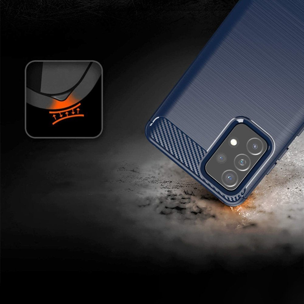 Carbon Case TPU dėklas Samsung Galaxy A72 4G – mėlynas -- Samsung Galaxy A72