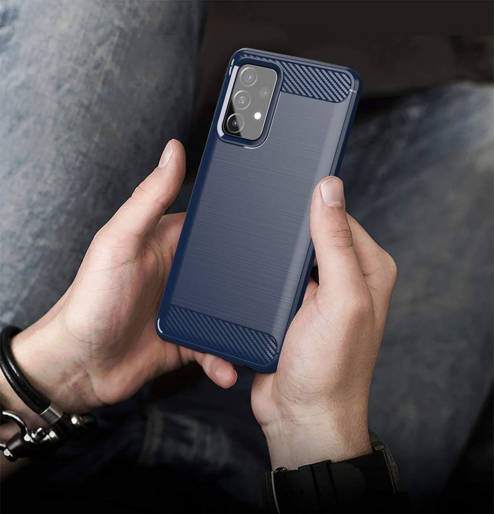 Carbon Case TPU dėklas Samsung Galaxy A72 4G – mėlynas -- Samsung Galaxy A72