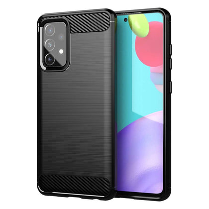Carbon Case TPU dėklas Samsung Galaxy A72 4G – juodas -- Samsung Galaxy A72