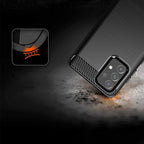Carbon Case TPU dėklas Samsung Galaxy A72 4G – juodas -- Samsung Galaxy A72