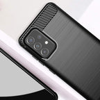 Carbon Case TPU dėklas Samsung Galaxy A72 4G – juodas -- Samsung Galaxy A72