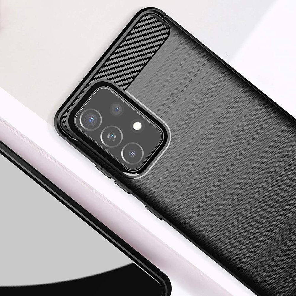 Carbon Case TPU dėklas Samsung Galaxy A72 4G – juodas -- Samsung Galaxy A72