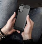 Carbon Case TPU dėklas Samsung Galaxy A72 4G – juodas -- Samsung Galaxy A72