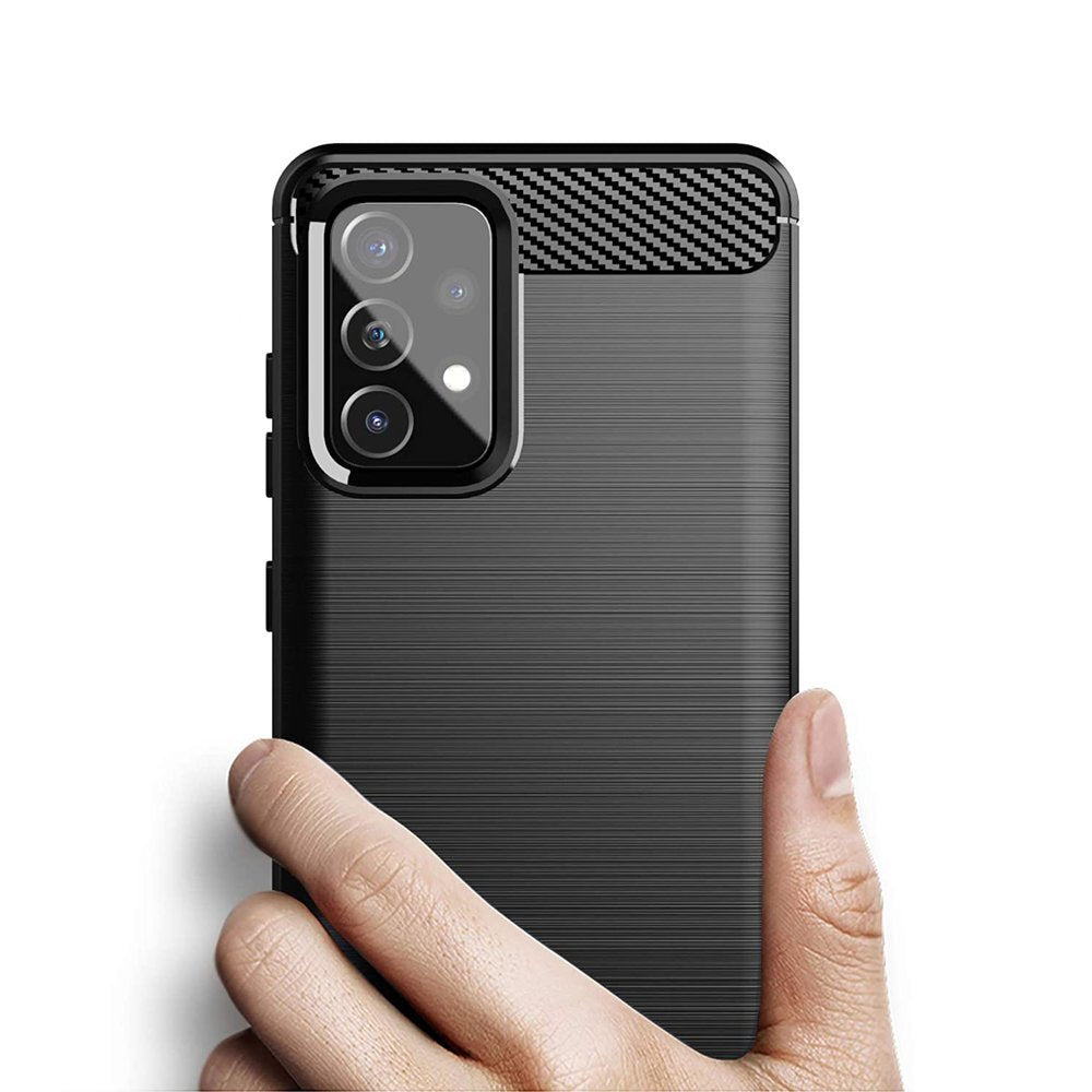 Carbon Case TPU dėklas Samsung Galaxy A72 4G – juodas -- Samsung Galaxy A72