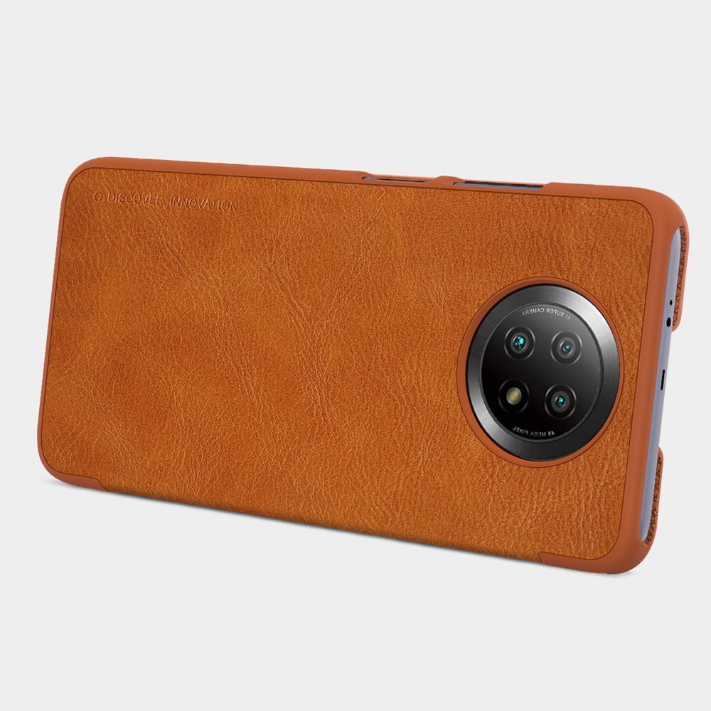 Nillkin Qin odinis dėklas Xiaomi Redmi Note 9T 5G – rudas -- Xiaomi Redmi Note 9T