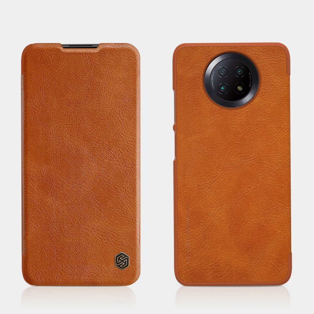 Nillkin Qin odinis dėklas Xiaomi Redmi Note 9T 5G – rudas -- Xiaomi Redmi Note 9T