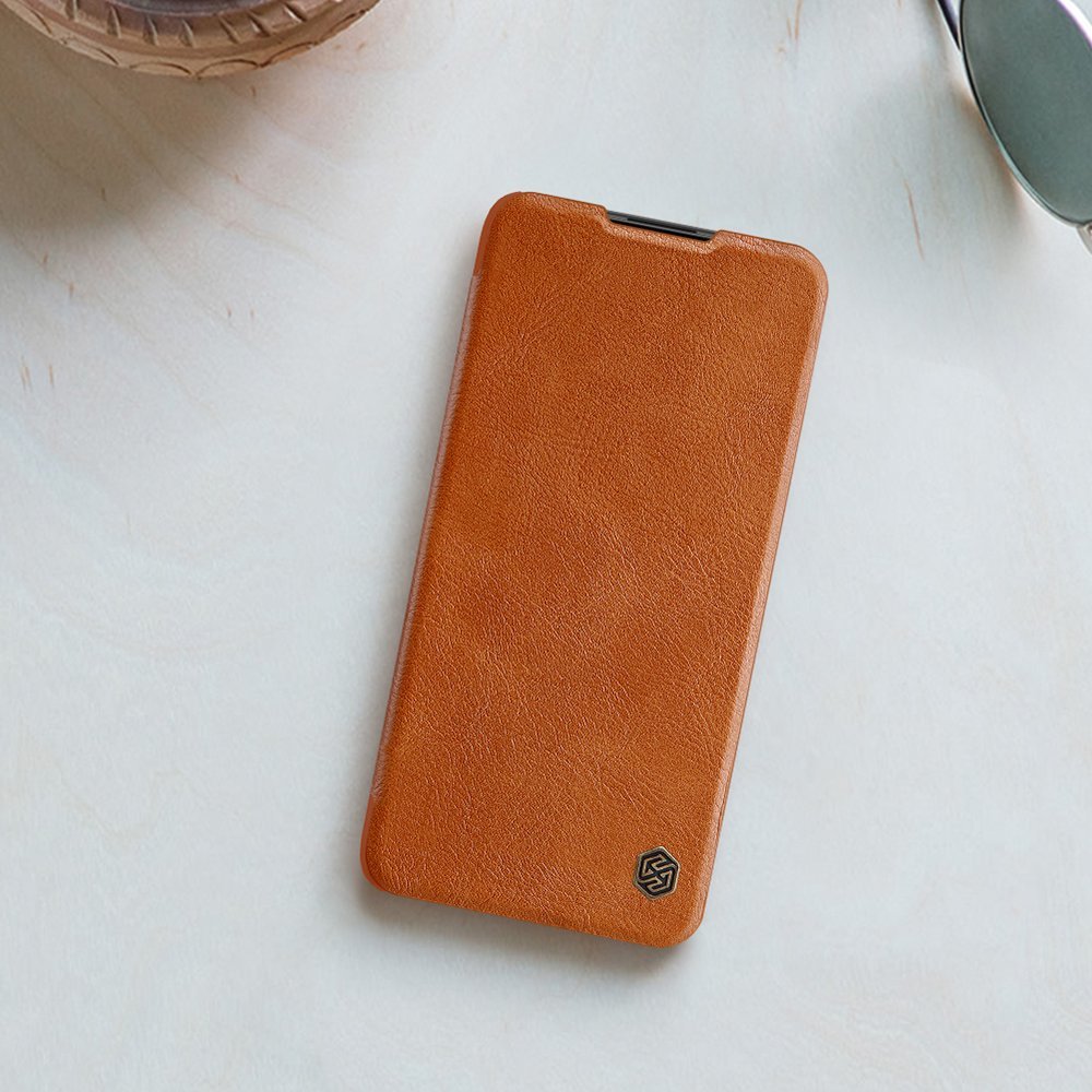 Nillkin Qin odinis dėklas Xiaomi Redmi Note 9T 5G – rudas -- Xiaomi Redmi Note 9T