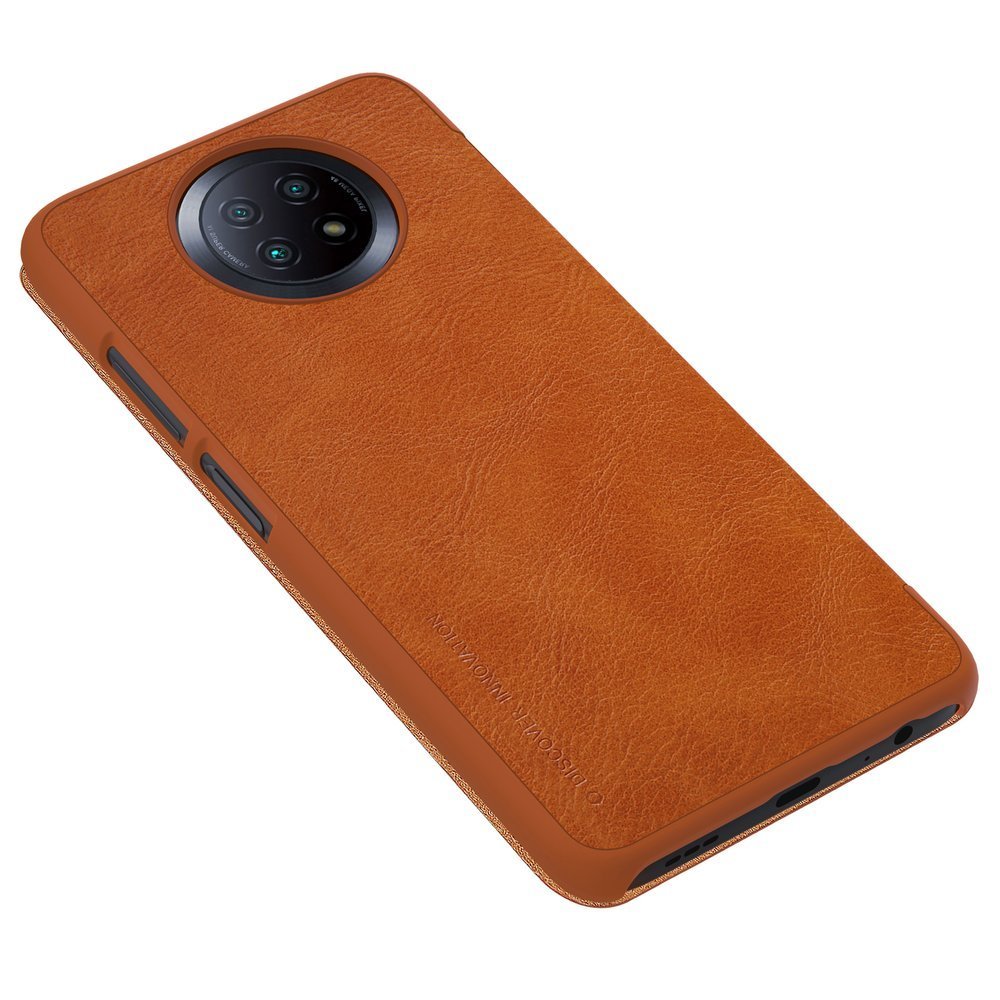 Nillkin Qin odinis dėklas Xiaomi Redmi Note 9T 5G – rudas -- Xiaomi Redmi Note 9T