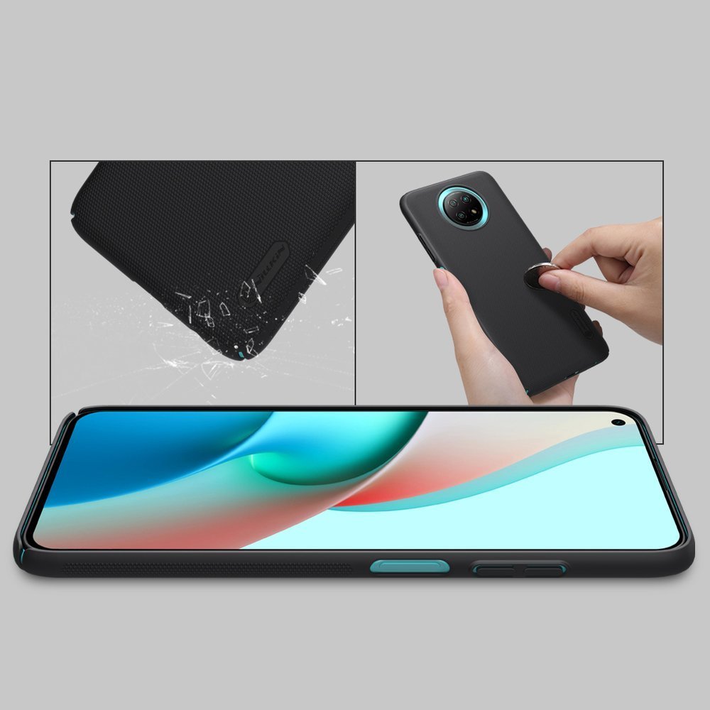 Nillkin Super Frosted Shield dėklas Redmi Note 9T 5G – juodas -- Xiaomi Redmi Note 9T