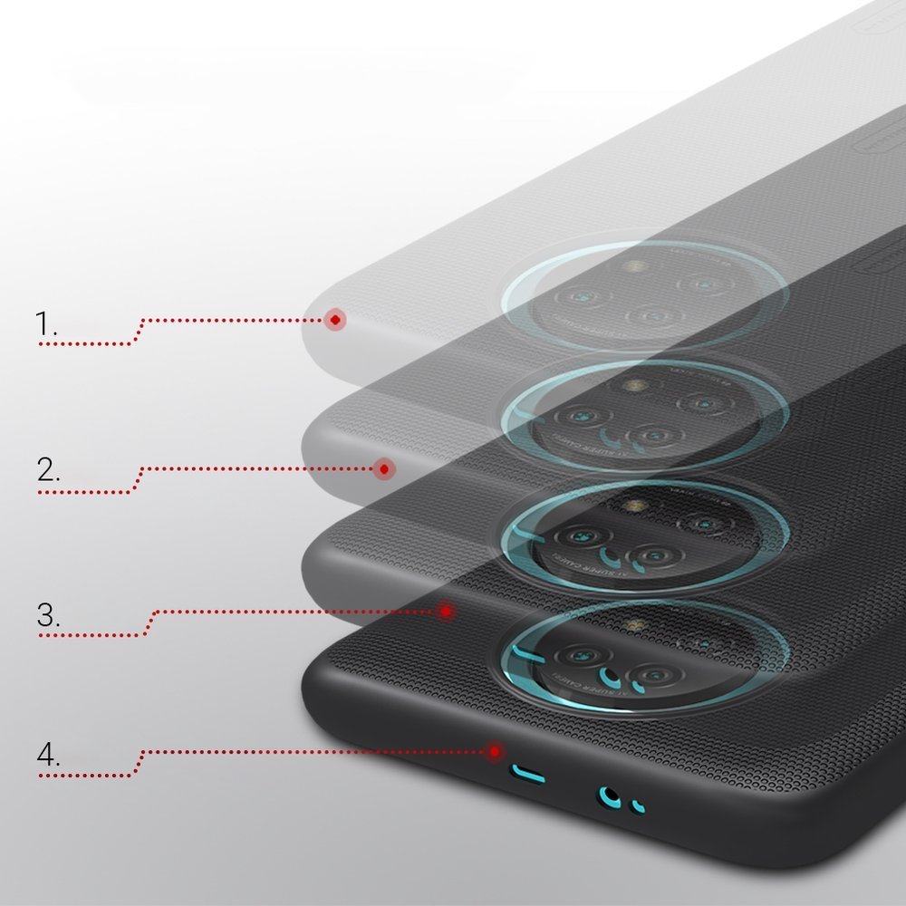 Nillkin Super Frosted Shield dėklas Redmi Note 9T 5G – juodas -- Xiaomi Redmi Note 9T