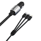 Dudao 3in1 USB automobilinis įkroviklis 3,4 A su integruotu Lightning / USB Type C / micro USB laidu juodas (R5ProN...
