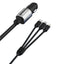 Dudao 3in1 USB automobilinis įkroviklis 3,4 A su integruotu Lightning / USB Type C / micro USB laidu juodas (R5ProN...