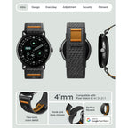 Dirželis Spigen Athlex Air Google Pixel Watch 1 / 2 / 3 / 4 / 5 (41 mm), juodas / oranžinis -- Pixel Watch (41 mm), Pixel...