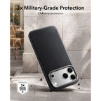 Dėklas ESR Leather Kickstand MagSafe iPhone 17 Pro / 18 Pro, juodas -- iPhone 17 Pro, iPhone 18 Pro