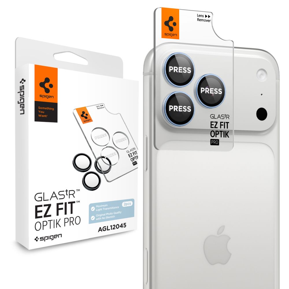 Kameros apsauginis stiklas Spigen Optik Pro Glas.tR EZ Fit iPhone 18 Pro / 18 Pro Max 2 vnt., šviesiai mėlynas -- iPhone...