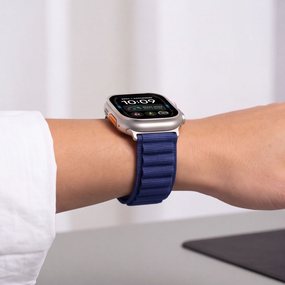 Dirželis Tech-Protect Nylon Pro Apple Watch 8 / 9 / 10 / 11 / 12 / SE / Ultra (44 / 45 / 46 / 49 mm), tamsiai mėlynas --...