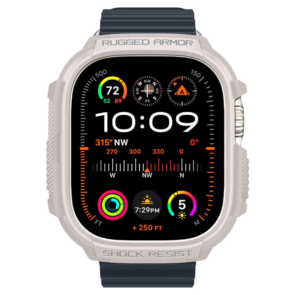 Dėklas Spigen Rugged Armor Apple Watch Ultra 1 / 2 / 3 (49 mm), smėlio spalvos -- Apple Watch Ultra (49 mm), Apple Watch...