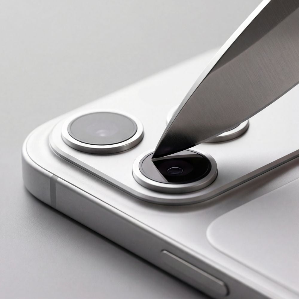 Kameros apsauginis stiklas Tech-Protect Camfull Fit+ iPhone 18 Pro, sidabrinis -- iPhone 18 Pro