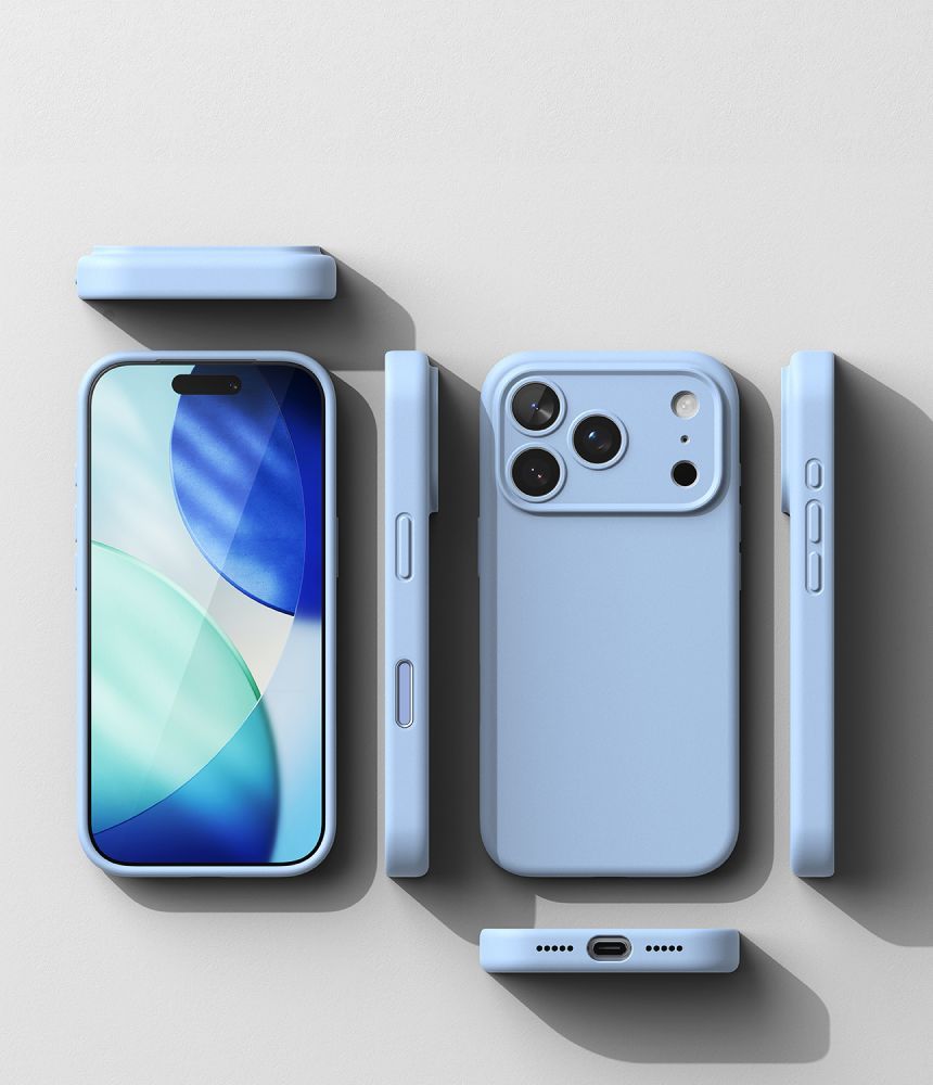 Dėklas Ringke Silicone Magnetic MagSafe iPhone 18 Pro Max, šviesiai mėlynas -- iPhone 18 Pro Max