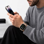 Dirželis Tech-Protect Stainless Apple Watch 8 / 9 / 10 / 11 / 12 / SE / Ultra (44 / 45 / 46 / 49 mm), Titanium / Orange...