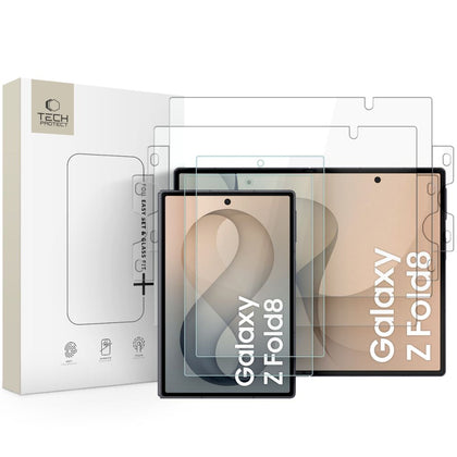 Apsauginis stiklo ir plėvelės rinkinys Tech-Protect Easy Set Foil & Glass Fit+ 4in1 Galaxy Z Fold 8, skaidrus -- Galaxy Z...