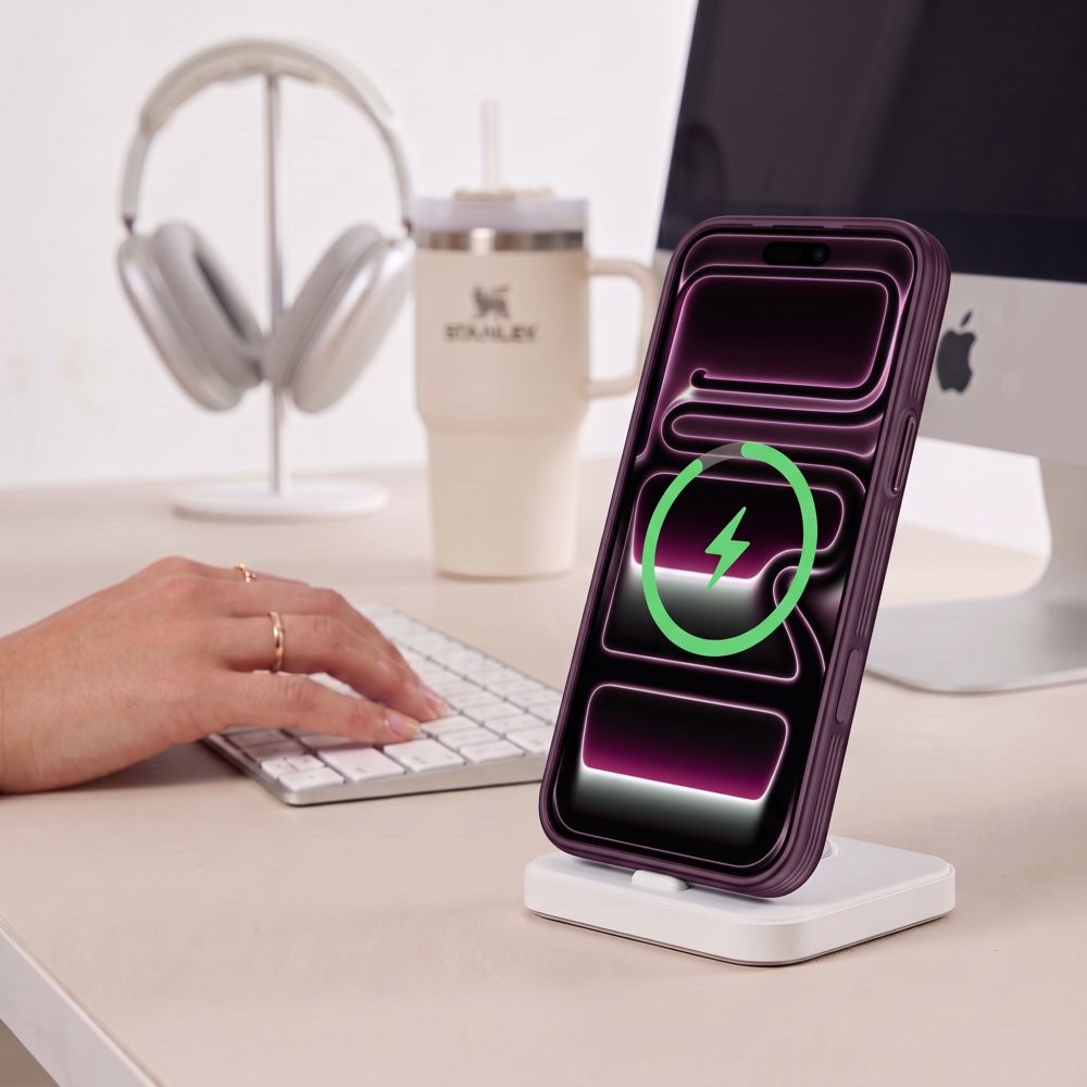 Dėklas Tech-Protect MagPrime MagSafe CC iPhone 17 Pro Max / 18 Pro Max, matinis tamsiai vyšninis -- iPhone 17 Pro Max,...