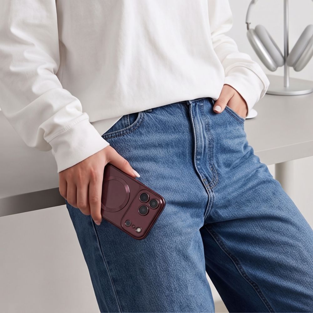 Dėklas Tech-Protect MagFlex MagSafe iPhone 17 Pro / 18 Pro, blizgios bordo spalvos -- iPhone 17 Pro, iPhone 18 Pro