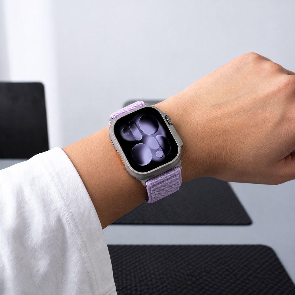 Dirželis Tech-Protect NylonLoop Apple Watch 8 / 9 / 10 / 11 / 12 / SE / Ultra (44 / 45 / 46 / 49 mm), violetinis -- Apple...