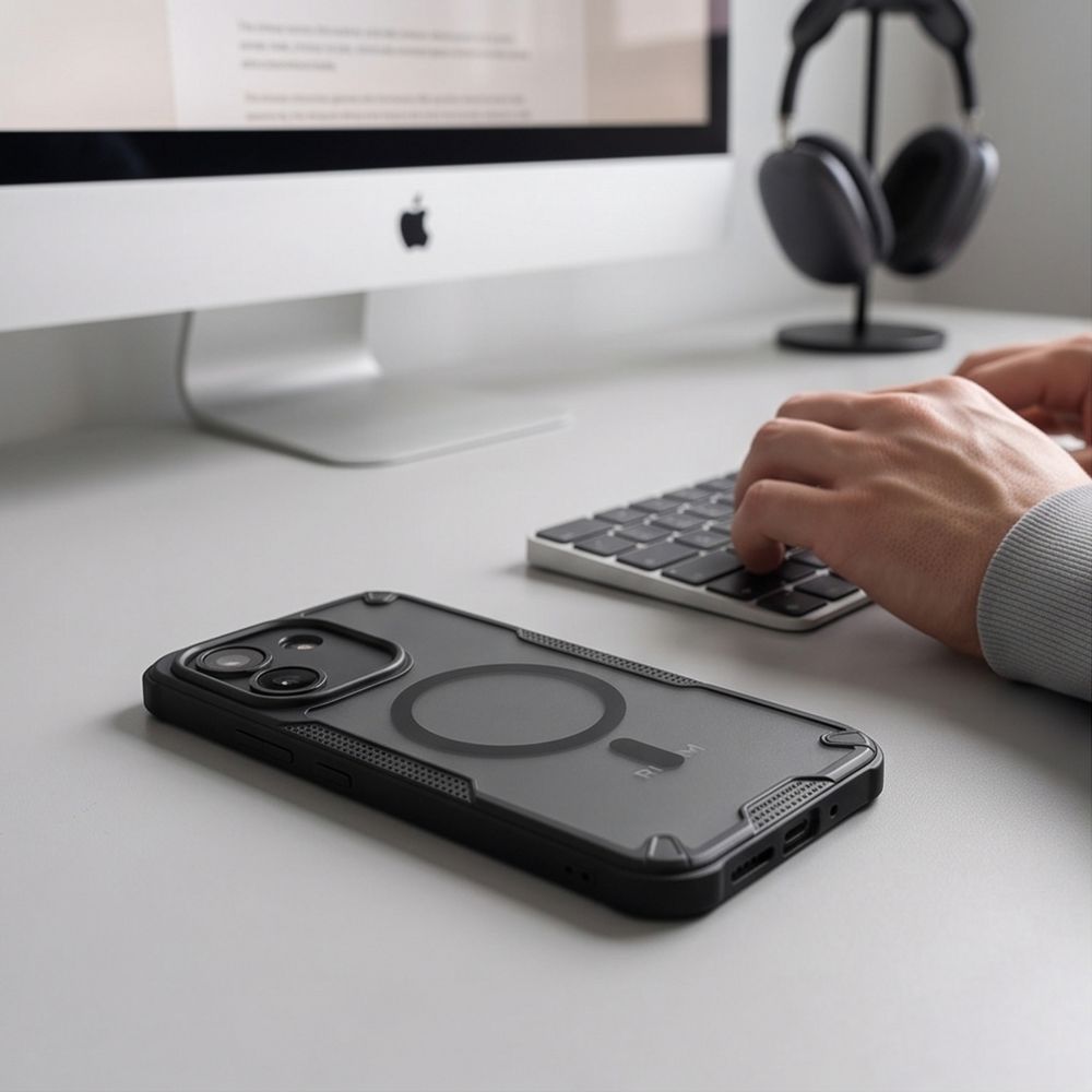 Dėklas Tech-Protect Rugged Shield MagSafe Xiaomi Redmi Note 17 Pro Max 5G, matinis juodas -- Redmi Note 17 Pro Max 5G