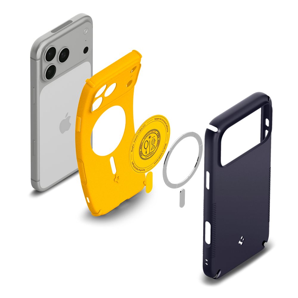 Dėklas Spigen Nano Pop Hybrid MagSafe iPhone 17 Pro / 18 Pro, tamsiai mėlynas/geltonas -- iPhone 17 Pro, iPhone 18 Pro