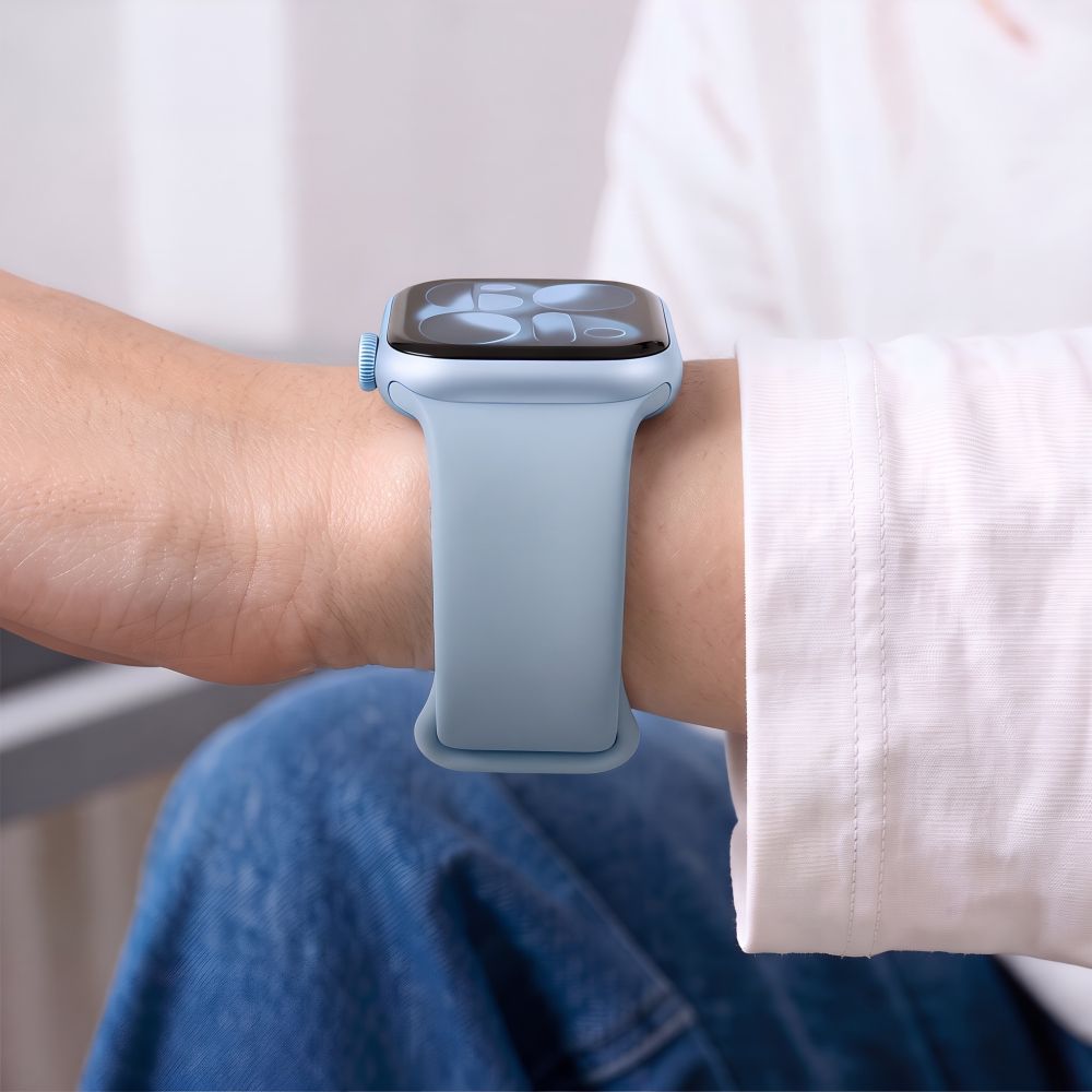 Dirželis Tech-Protect Silicone Apple Watch 8 / 9 / 10 / 11 / 12 / SE (40 / 41 / 42 mm), mėlynas -- Apple Watch 8 (41 mm),...