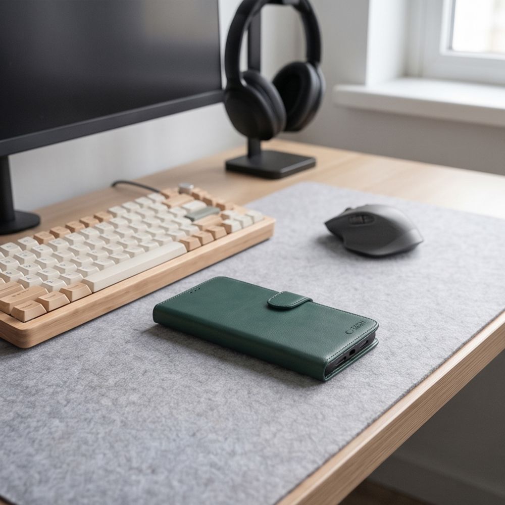 Dėklas Tech-Protect Wallet Xiaomi Redmi Note 17 Pro Max 5G, žalias -- Redmi Note 17 Pro Max 5G