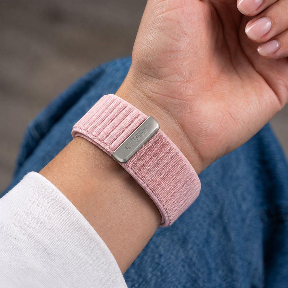 Dirželis Tech-Protect NylonLoop Apple Watch 8 / 9 / 10 / 11 / 12 / SE / Ultra (44 / 45 / 46 / 49 mm), rožinis -- Apple...