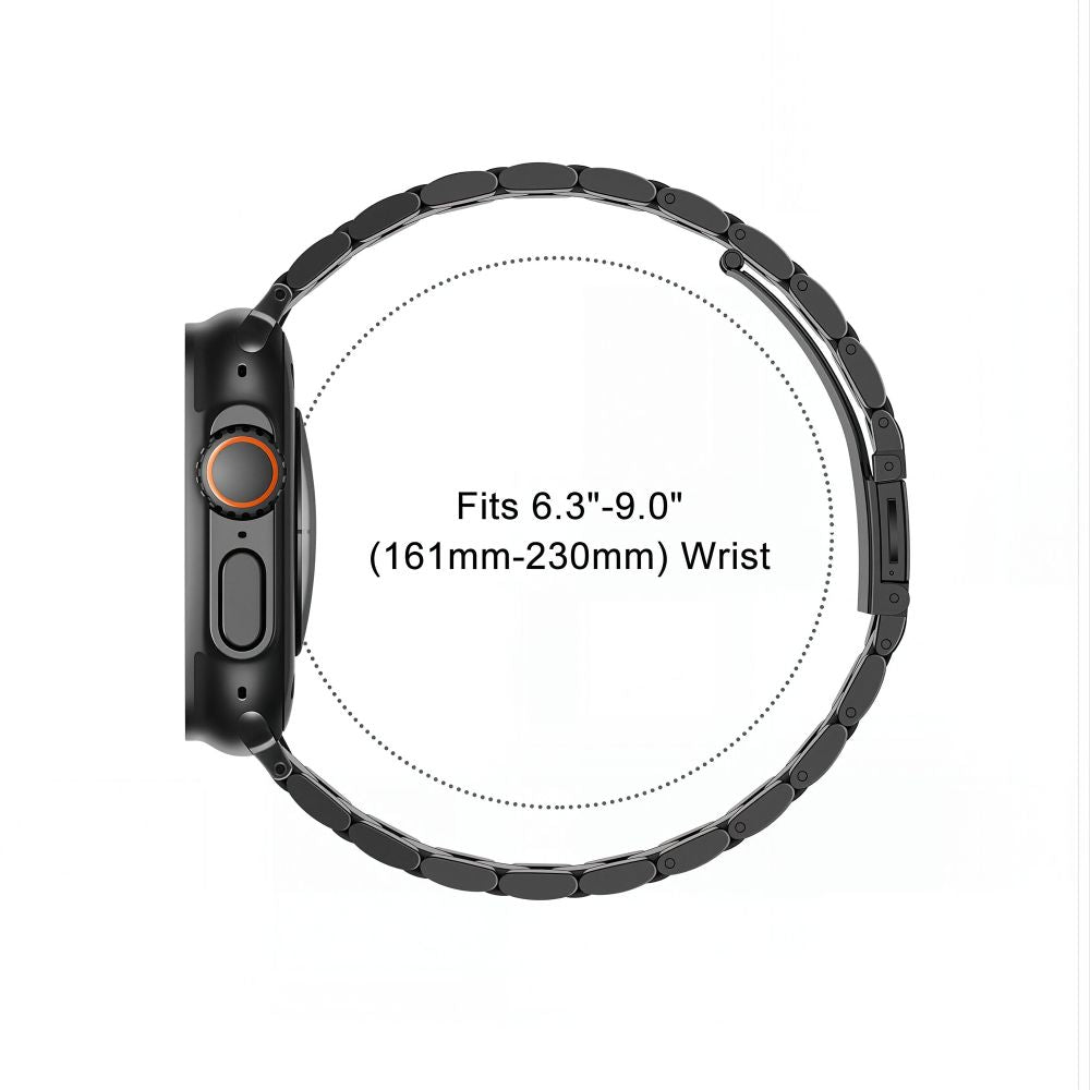 Dirželis Tech-Protect Stainless Apple Watch 8 / 9 / 10 / 11 / 12 / SE / Ultra (44 / 45 / 46 / 49 mm), juodas -- Apple...