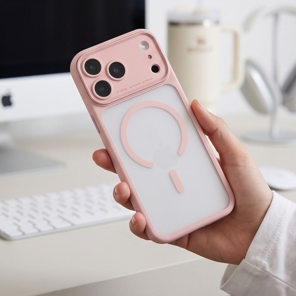 Dėklas Tech-Protect MagPeak MagSafe CC iPhone 17 Pro / 18 Pro, matinis rožinis -- iPhone 17 Pro, iPhone 18 Pro