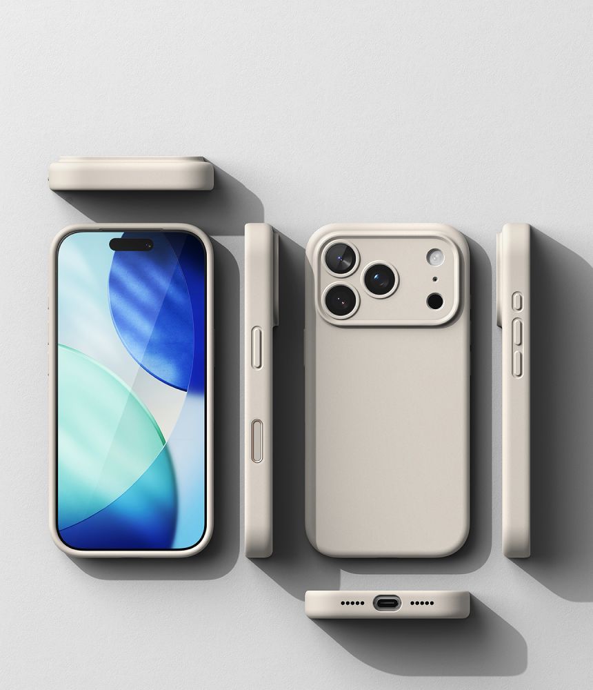 Dėklas Ringke Silicone Magnetic MagSafe iPhone 17 Pro Max / 18 Pro Max, akmens pilkas -- iPhone 17 Pro Max, iPhone 18 Pro Max