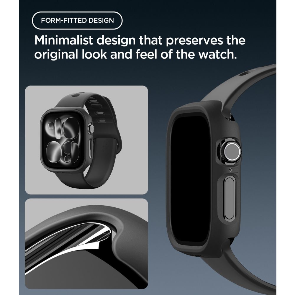 Dėklas Spigen Thin Fit Apple Watch 12 (46 mm), juodas -- Apple Watch 12 (46 mm)