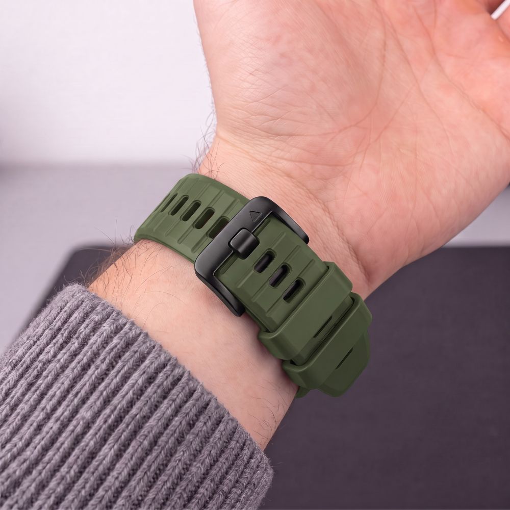 Dirželis Tech-Protect Silicone Garmin Fenix 5 / 6 / 6 Pro / 7 / 8 / 8 Pro / E / 9 / 9 Pro (51 mm), žalias -- Garmin Fenix...