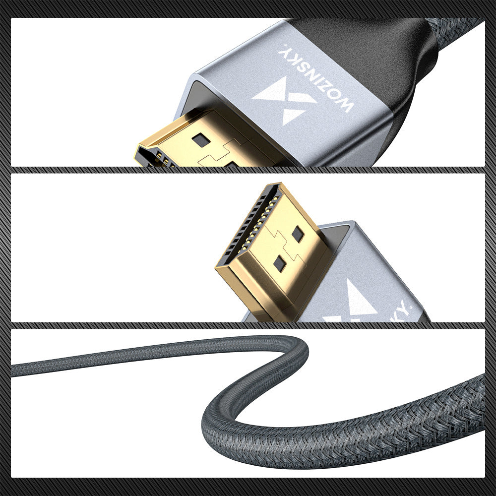 Wozinsky HDMI 2.1 laidas 8K 60 Hz 48 Gbps / 4K 120 Hz / 2K 144 Hz 1 m sidabrinis (WHDMI-10) -- Video Cables
