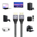 Wozinsky HDMI 2.1 laidas 8K 60 Hz 48 Gbps / 4K 120 Hz / 2K 144 Hz 1 m sidabrinis (WHDMI-10) -- Video Cables