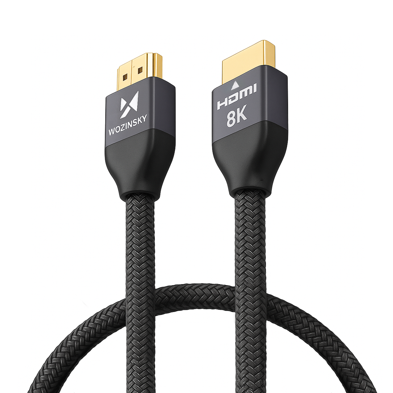 Wozinsky HDMI 2.1 laidas 8K 60 Hz 48 Gbps / 4K 120 Hz / 2K 144 Hz 1 m sidabrinis (WHDMI-10) -- Video Cables